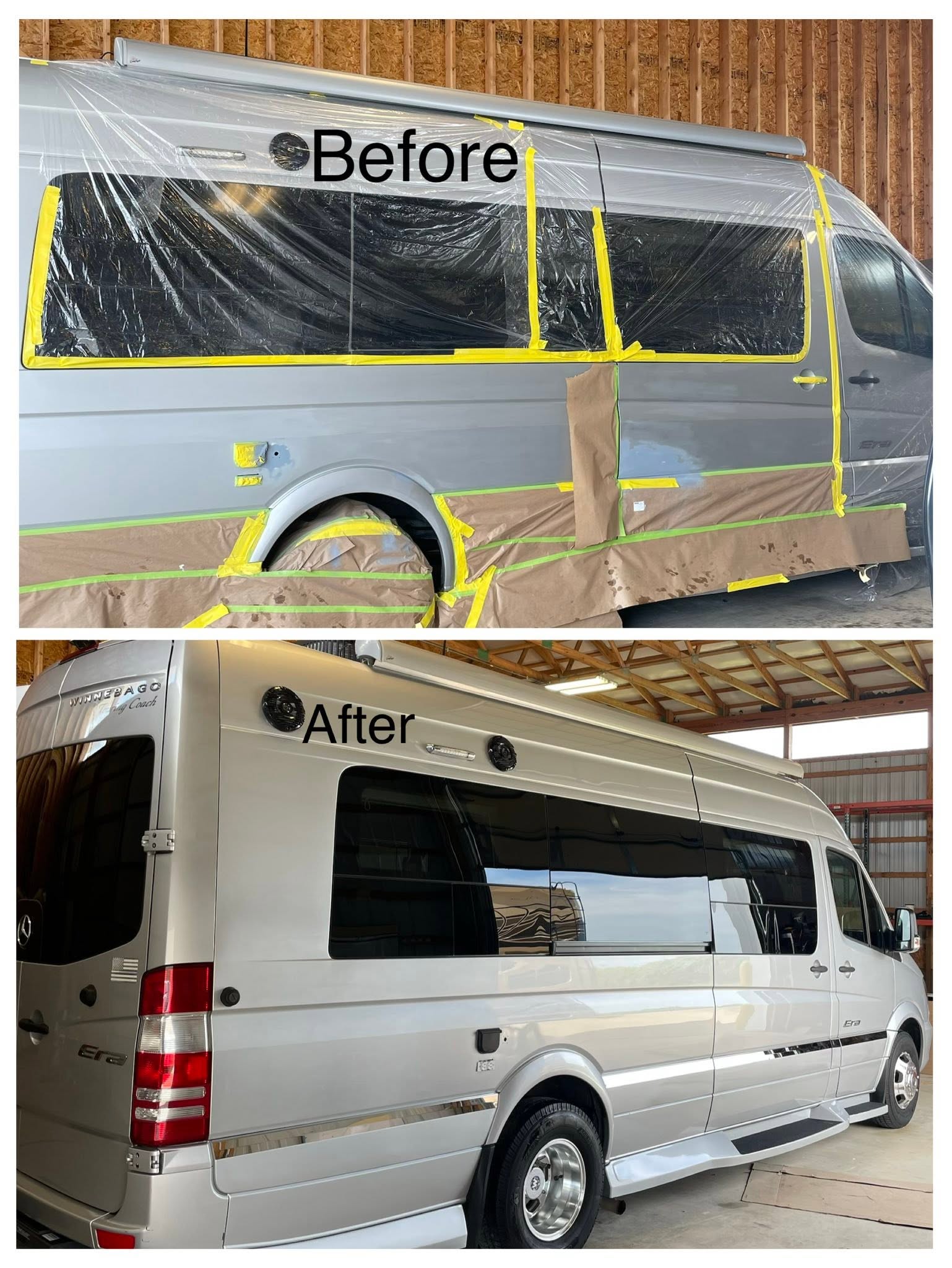 Van before and after paint repair